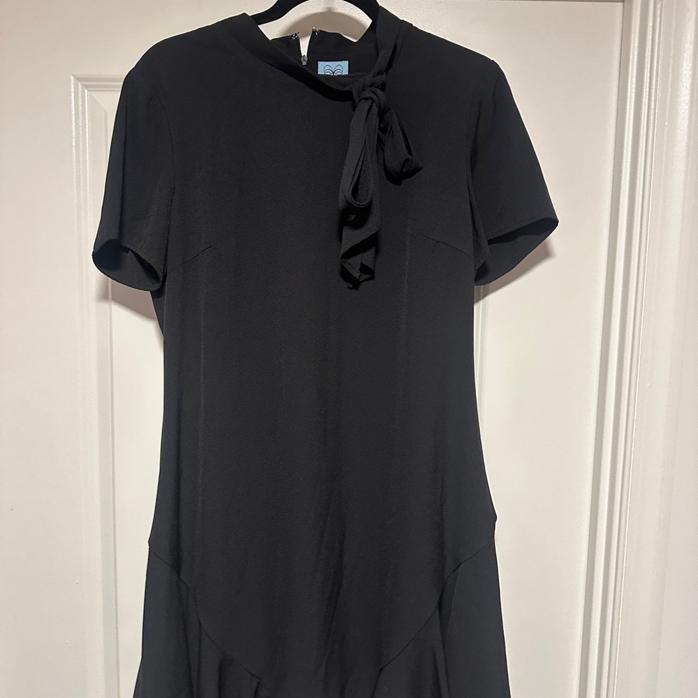Cece Tie Neck Black Dress